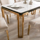 Sorrento Rectangle Ceramic Gold Table With White Marble