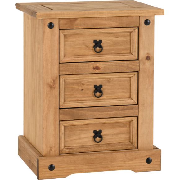 Corona 3 Drawer Bedside Chest