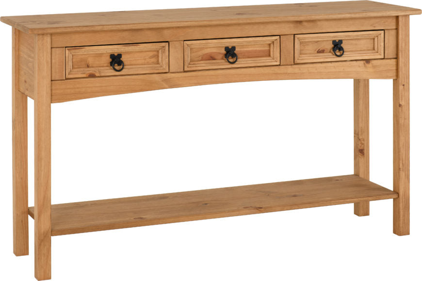 Corona 3 Drawer Console Table With Shelf