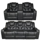 AMSTERDAM 3+2 TOP GENUINE LEATHER ELECTRIC LED RECLINING SOFA