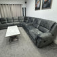 Venice Fabric Electric Recliner Sofa Silver