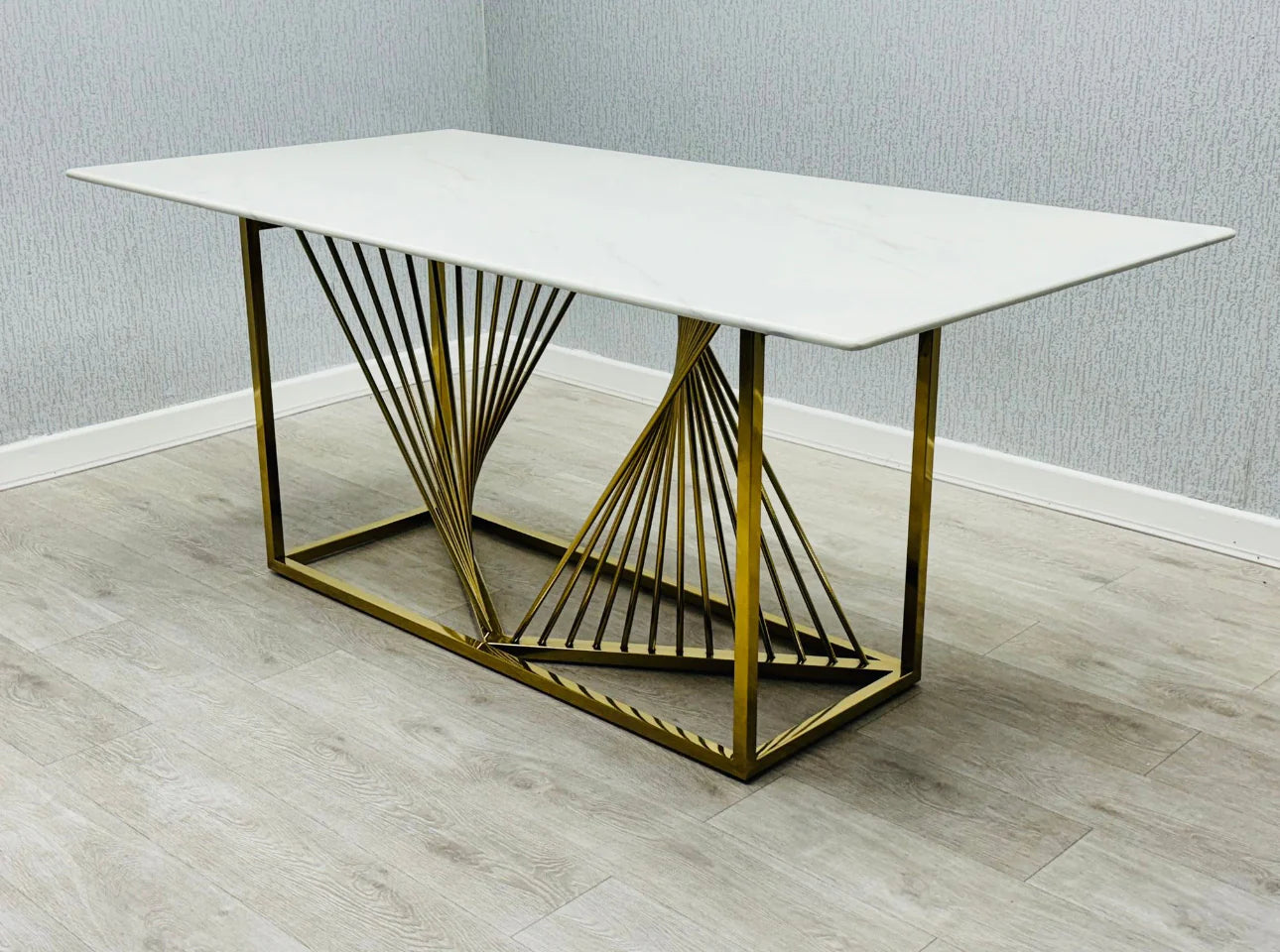 1.8M Amelia Dining Table White Gold Leg