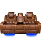 AMSTERDAM 3+2 TOP GENUINE LEATHER ELECTRIC LED RECLINING SOFA