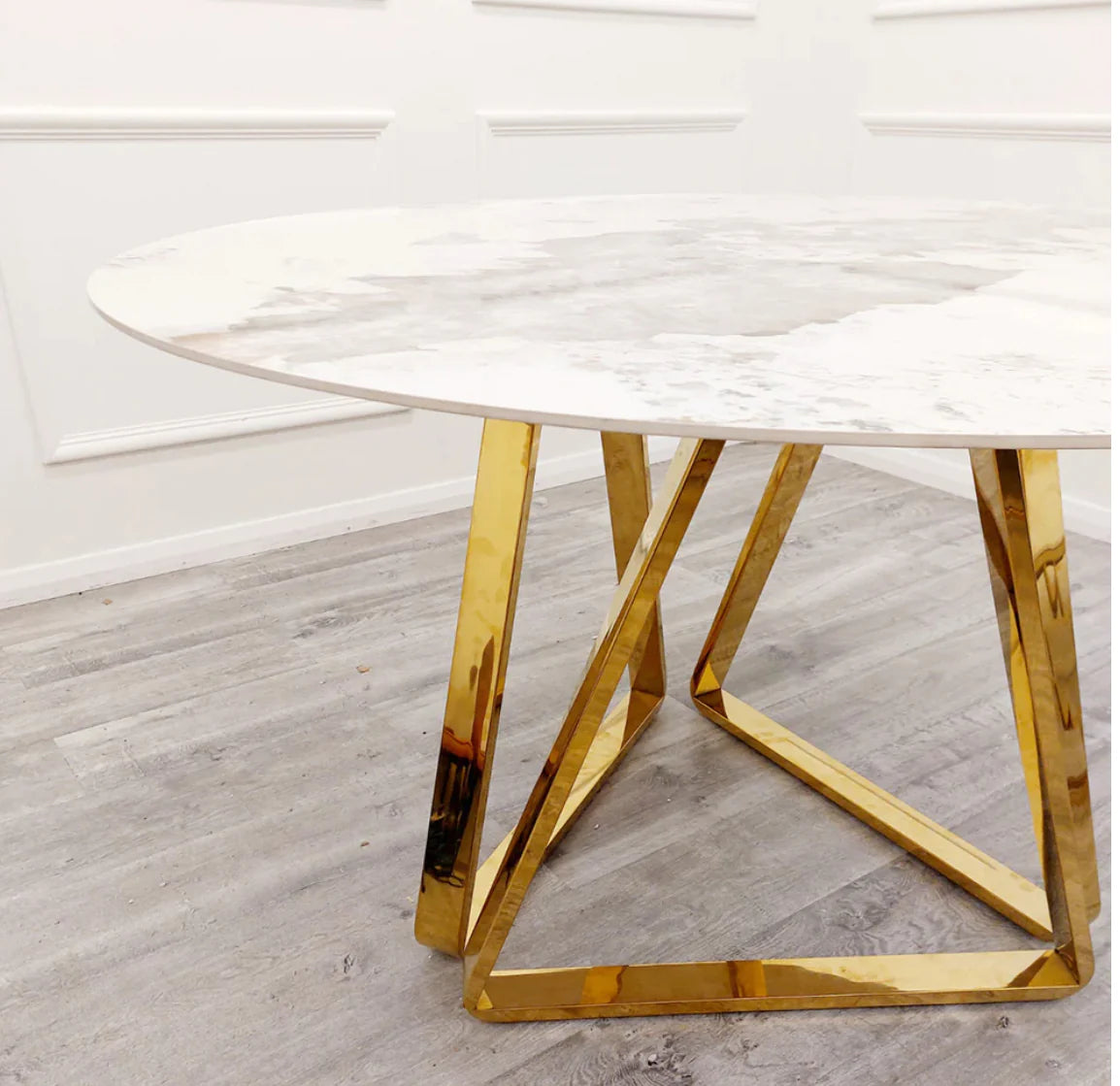 Nero Gold 1.3 Round Dining Table With Sintered Stone Top