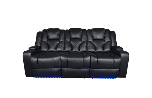 AMSTERDAM 3+2 TOP GENUINE LEATHER ELECTRIC LED RECLINING SOFA