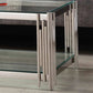 Cohen Steel Tubes And Clear Glass Coffee Table