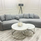 Cato Nest Of 2 Short Round Coffee Tables Stone Tops