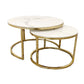Cato Nest Of 2 Short Round Coffee Tables Stone Tops