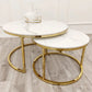 Cato Nest Of 2 Short Round Coffee Tables Stone Tops
