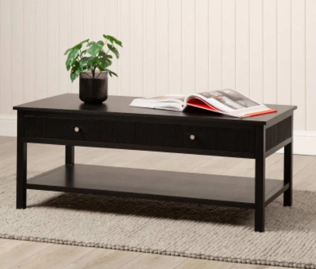Lindon Black 2 Drawer Coffee Table