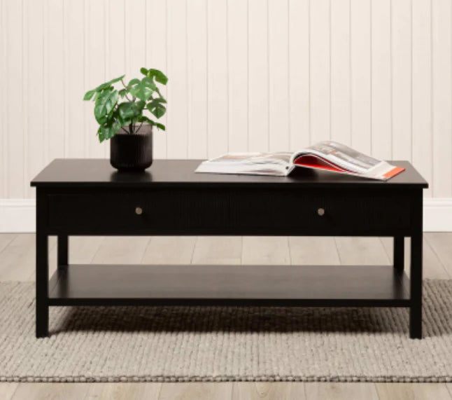Lindon Black 2 Drawer Coffee Table