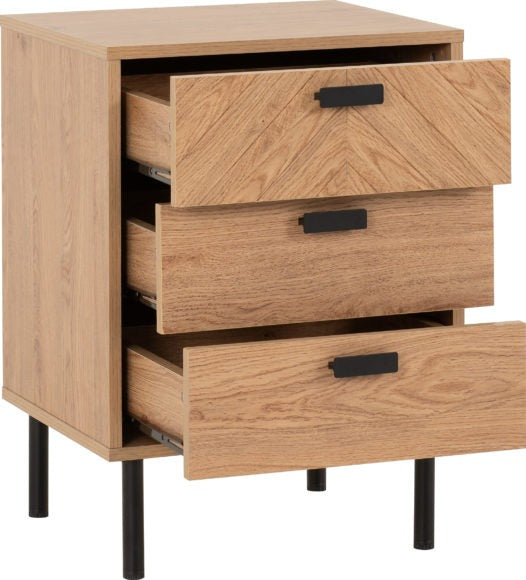 Leon 3 Drawer Bedside