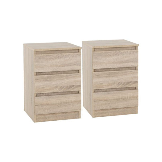 Malvern 3 Drawer Bedside (PAIR)