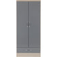 Nevada 2 Door 1 Drawer Wardrobe