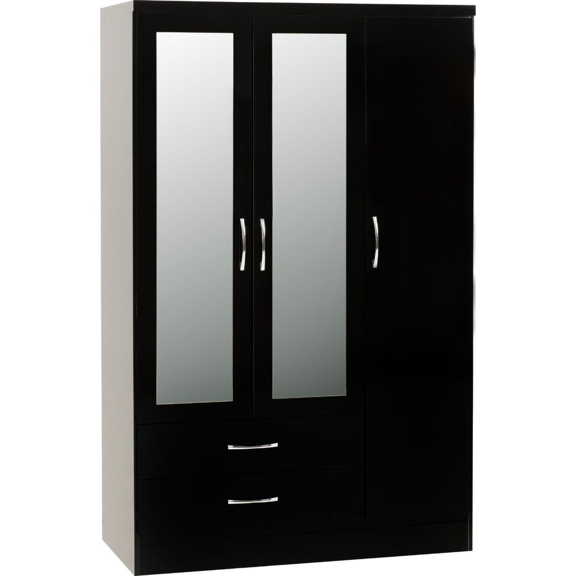 Nevada 3 Door 2 Drawer Mirrored Wardrobe