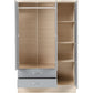 Nevada 3 Door 2 Drawer Mirrored Wardrobe