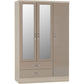 Nevada 3 Door 2 Drawer Mirrored Wardrobe