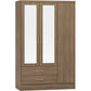 Nevada 3 Door 2 Drawer Mirrored Wardrobe