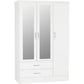 Nevada 3 Door 2 Drawer Mirrored Wardrobe