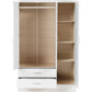 Nevada 3 Door 2 Drawer Mirrored Wardrobe