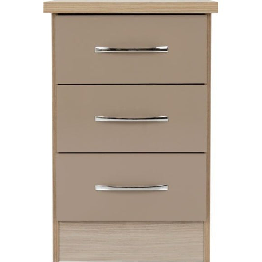 Nevada 3 Drawer Bedside