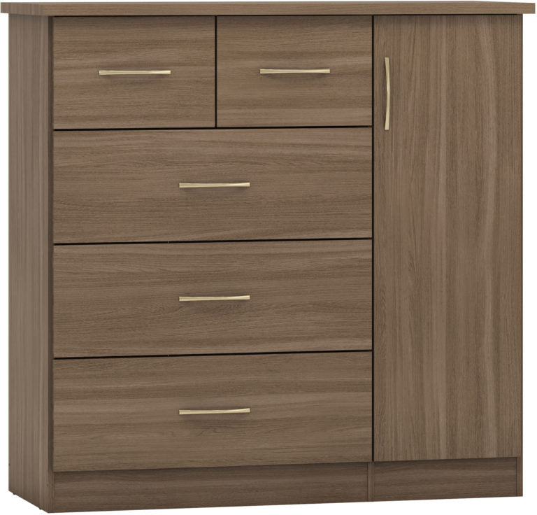 Nevada 5 Drawer Low Wardrobe