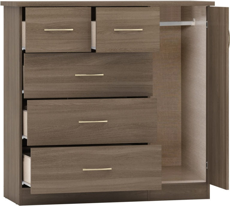 Nevada 5 Drawer Low Wardrobe