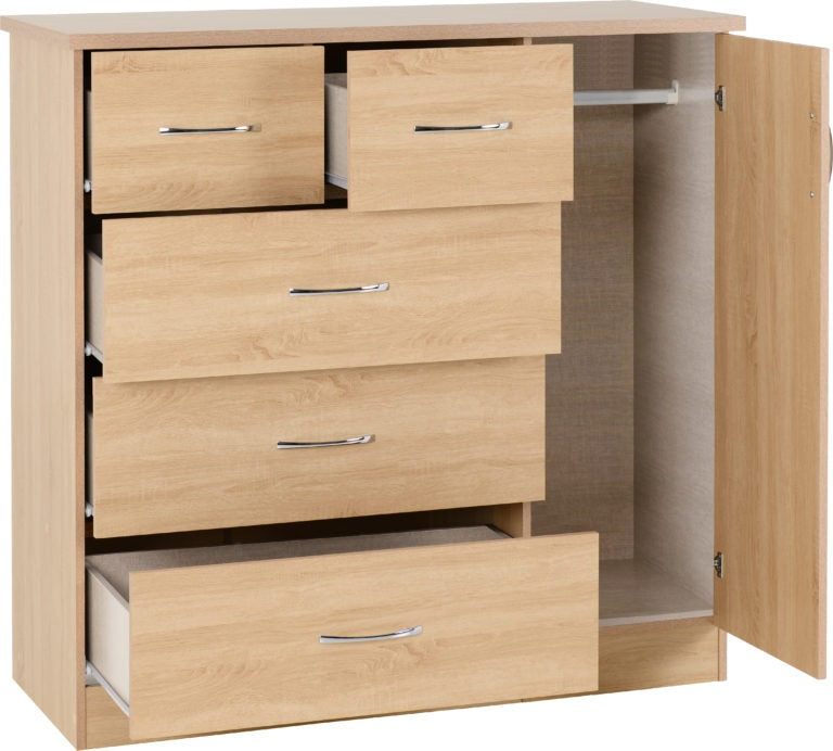 Nevada 5 Drawer Low Wardrobe