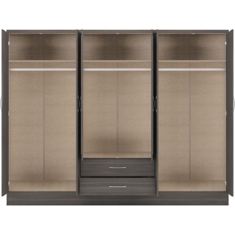 Nevada 6 Door 2 Drawer Mirrored Wardrobe