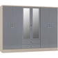 Nevada 6 Door 2 Drawer Mirrored Wardrobe