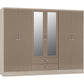 Nevada 6 Door 2 Drawer Mirrored Wardrobe