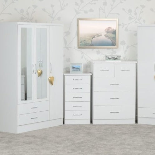 Nevada 4 Door 2 Drawer Mirrored Wardrobe