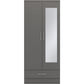 Nevada Mirrored 2 Door 1 Drawer Wardrobe