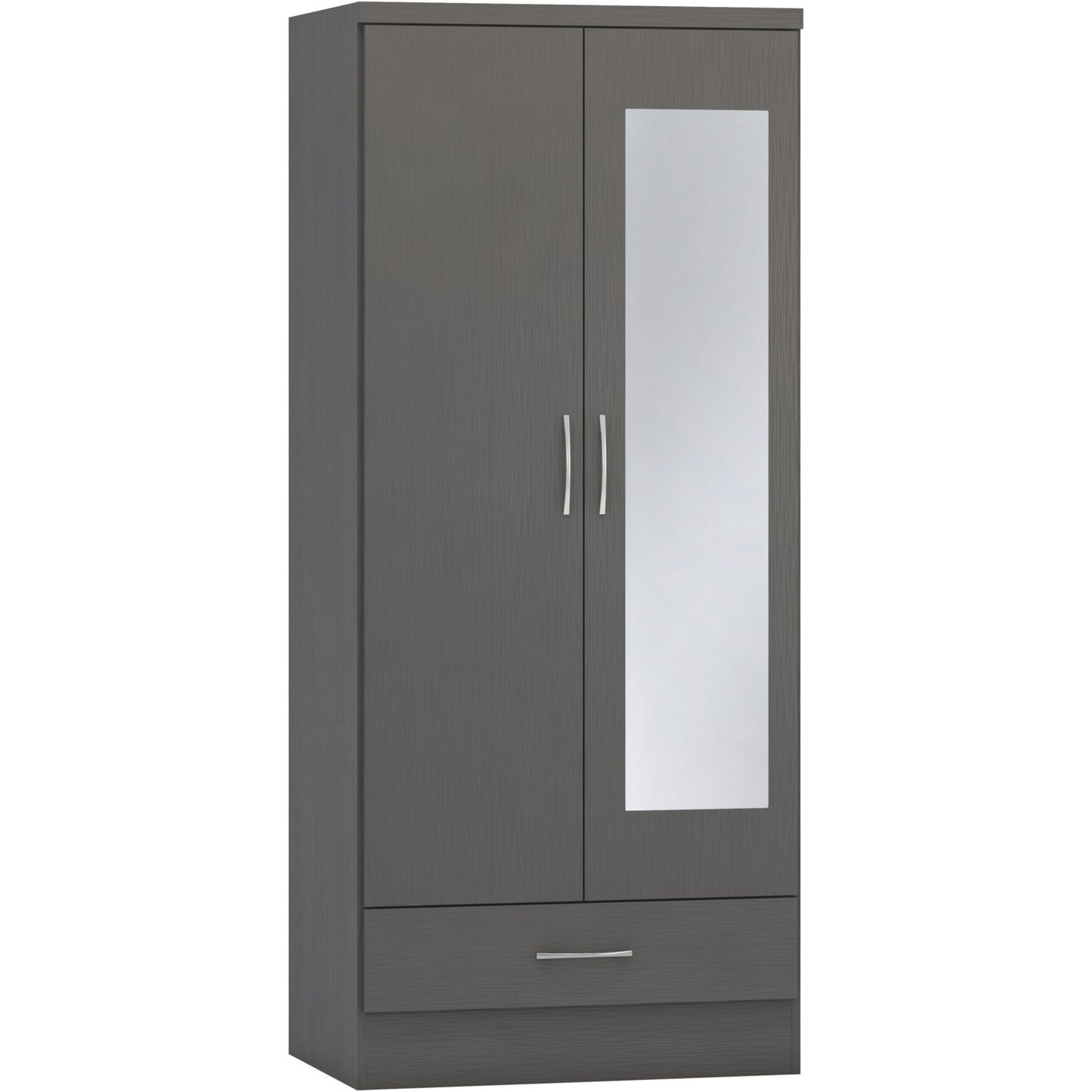 Nevada Mirrored 2 Door 1 Drawer Wardrobe