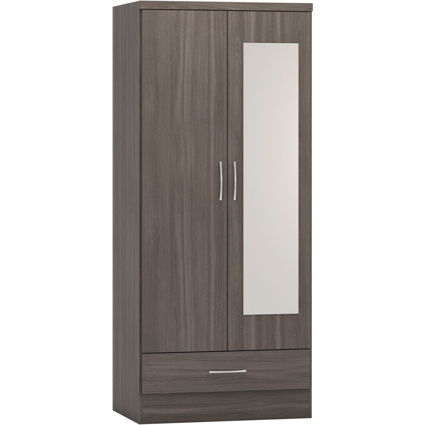 Nevada Mirrored 2 Door 1 Drawer Wardrobe