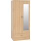 Nevada Mirrored 2 Door 1 Drawer Wardrobe