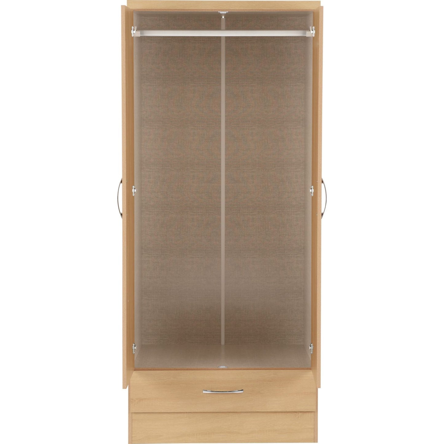 Nevada Mirrored 2 Door 1 Drawer Wardrobe