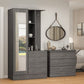 Nevada Mirrored Open Shelf Wardrobe