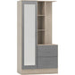 Nevada Mirrored Open Shelf Wardrobe