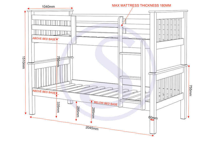 Neptune 3' Bunk Bed