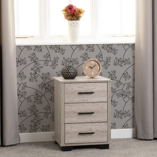 Oliver 3 Drawer Bedside