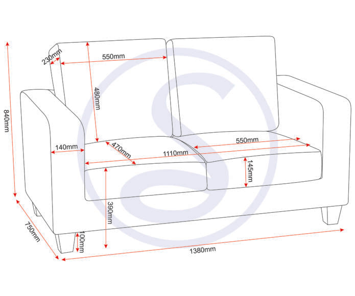 Tempo Two Seater Sofa-in-a-Box