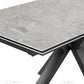 Phoenix 160-240cm White Ceramic Marble Extending Table + Grey Velvet Swivel Dining Chairs
