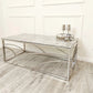 Stella Chrome Coffee Table With Stomach Ash Grey Sintered Top