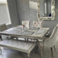 Louis Marble Dining Table With 4 Bentley Light Grey Lion Knocker Chairs & Matching Bench