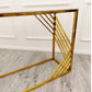 Azure Gold Console Table With Polar White Sintered Top