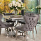 Arianna Marble Dining Table With Valentino Lion Knocker Chairs