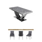 Ariel Table Light Grey 180cm With Valencia Ring Knocker Pu Leather Chairs Grey