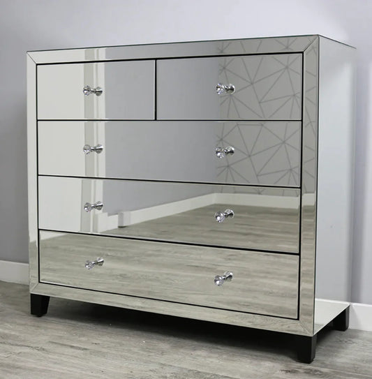 MIRROR 5 DRAWER CHEST