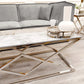 Vesta Chrome Coffee Table With Stomach Ash Sintered Stone Top